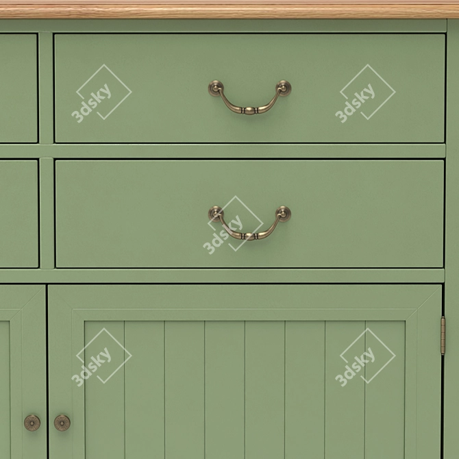 Olivia 4-drawer Birch Chest 3D model image 3