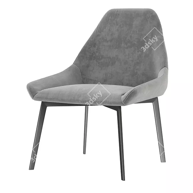 Alya SI1554: The Elegant Upholstered Chair 3D model image 2