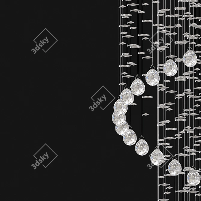 Sparkling Helix Crystal Chandelier 3D model image 3