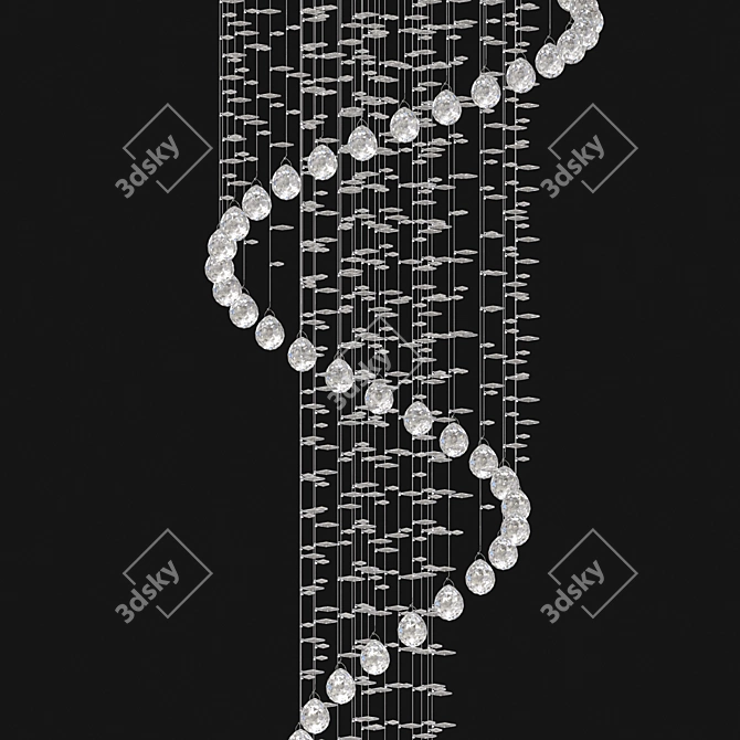 Sparkling Helix Crystal Chandelier 3D model image 4