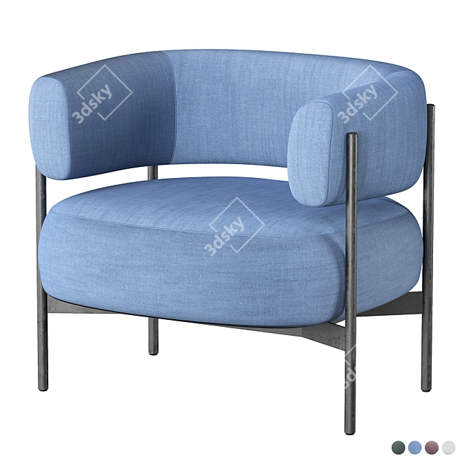 Sleek CINI Armchair: HC28 Cosmo 3D model image 4