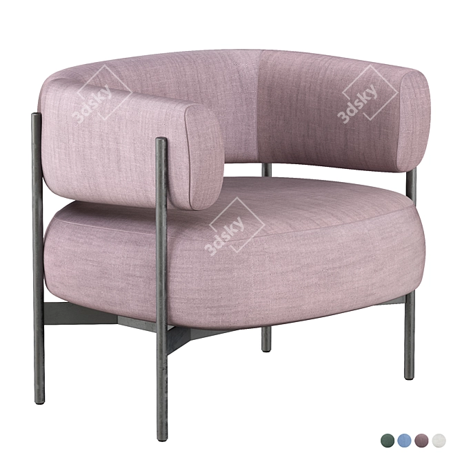 Sleek CINI Armchair: HC28 Cosmo 3D model image 5