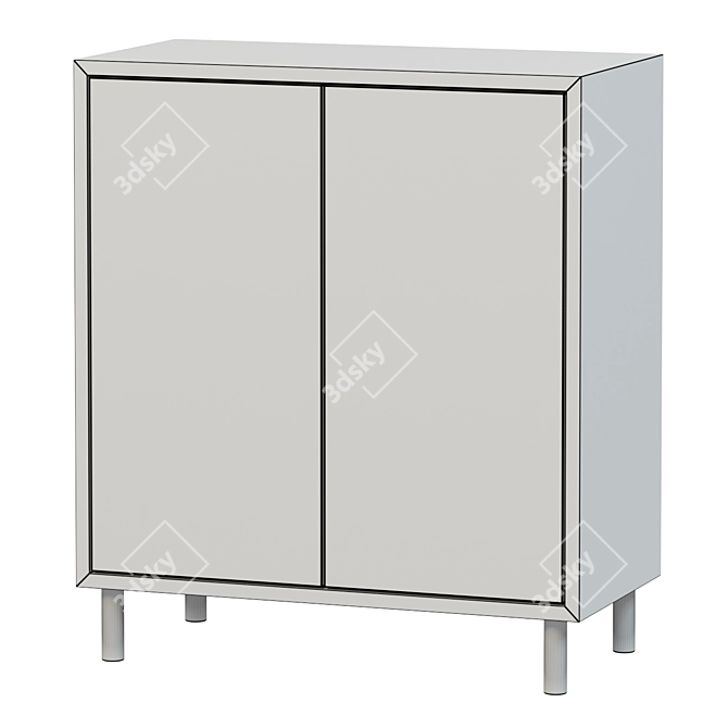 Elegant EKET Cabinet Combo: White & Wood 3D model image 2