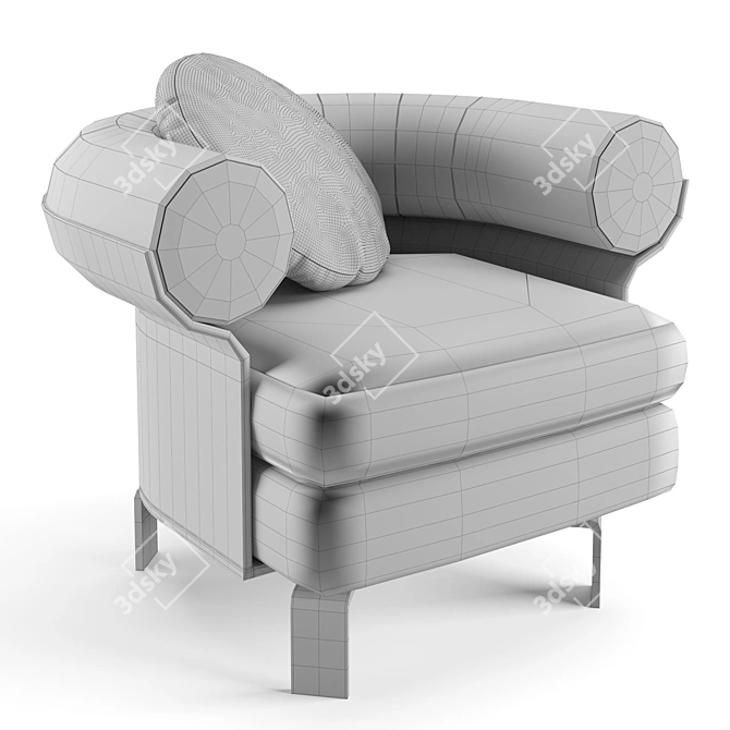 Elegant Minotti Mattia Swivel Armchair 3D model image 4