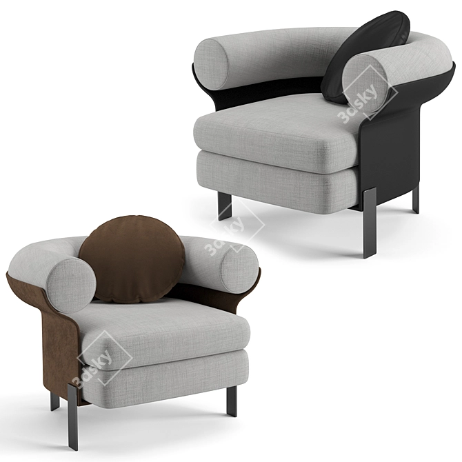 Elegant Minotti Mattia Swivel Armchair 3D model image 5