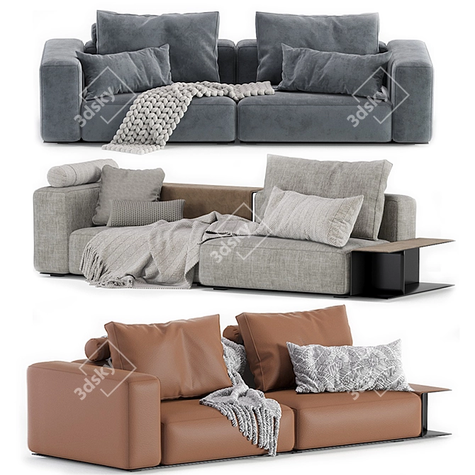 Elegant Westside Poliform Modular Sofa 3D model image 1