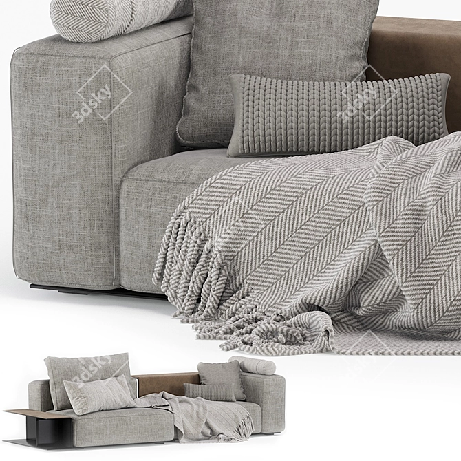 Elegant Westside Poliform Modular Sofa 3D model image 2
