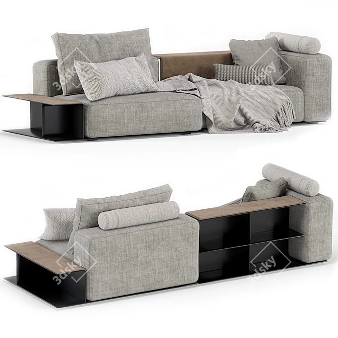 Elegant Westside Poliform Modular Sofa 3D model image 5