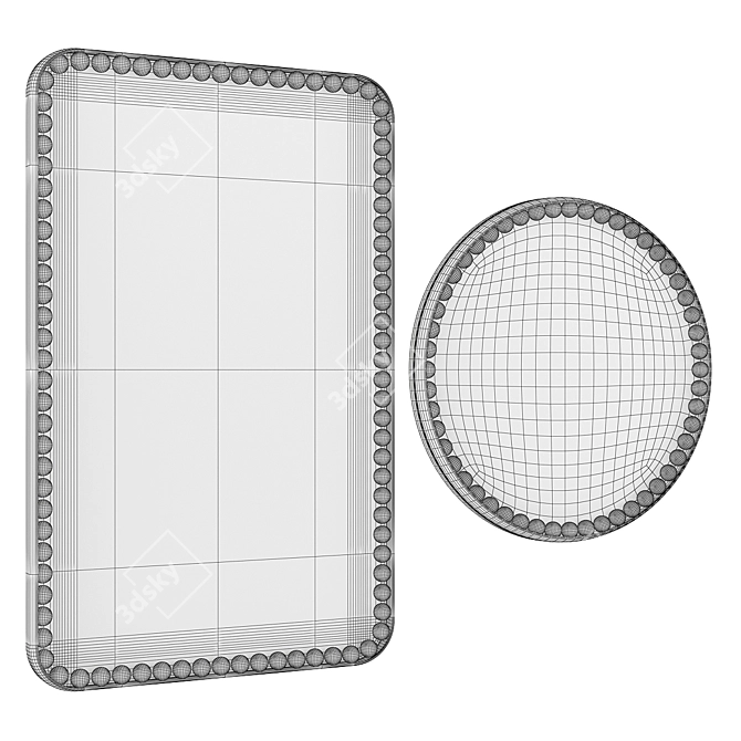 Orbis Luxe Rectangular Mirror 3D model image 3