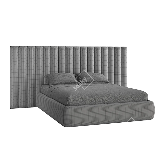 Elegant Mosaic Low Bed 3D model image 2