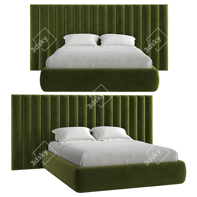 Elegant Mosaic Low Bed 3D model image 3