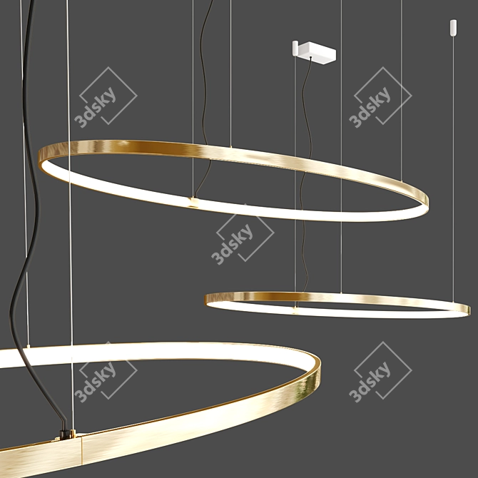 Minimalist LED Pendant Light: ZERO ELLIPSE 3D model image 2