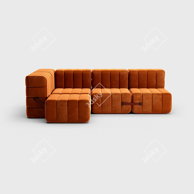 Modular Sofa System Curt: 15 Modules 3D model image 2