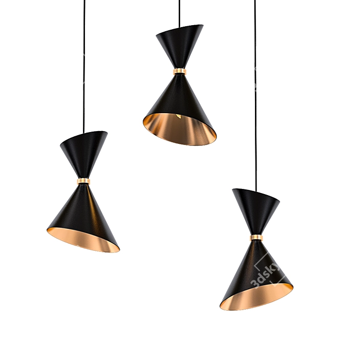 Bronze Dwell Cone Pendant 3D model image 1