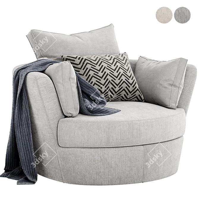 Cozy Swivel Armchair: Molly 3D model image 2