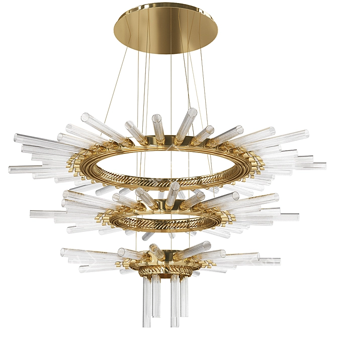 Elegant Crystal Cascade Chandelier 3D model image 1