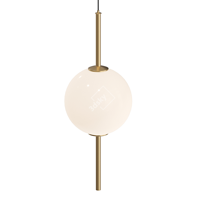 Elegant Glass Pendant Lamp 3D model image 3