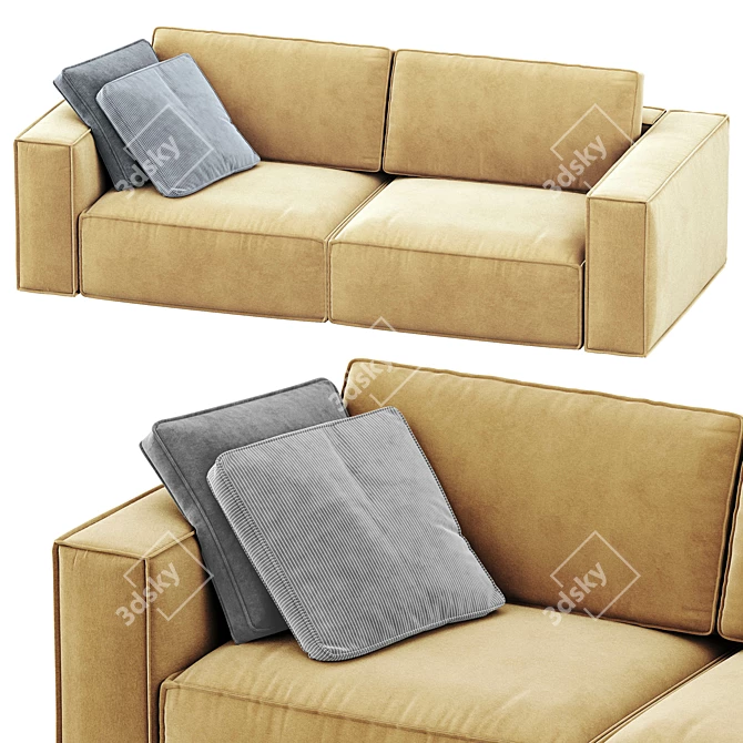 Title: Eby Happy Yellow Sofa 3D model image 4