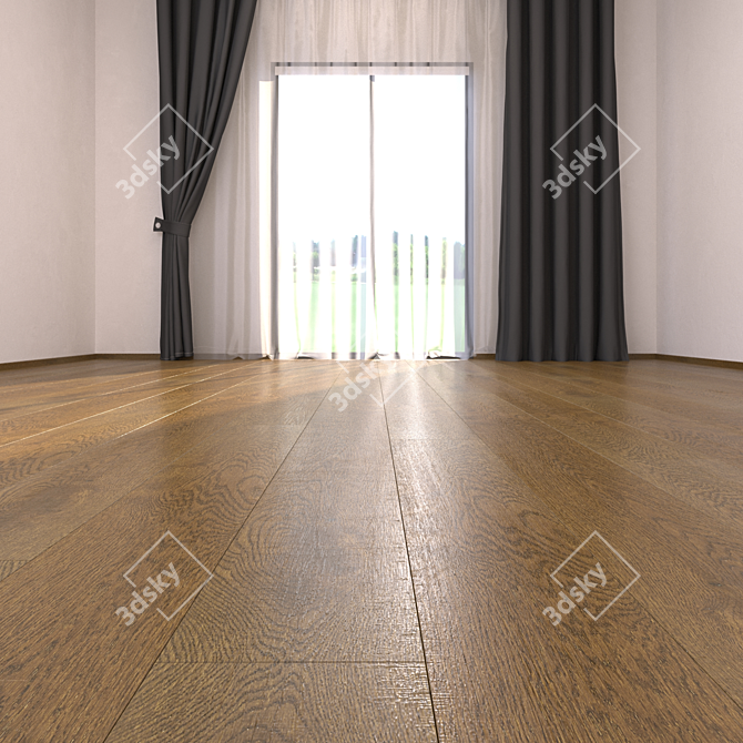 HD Textured Parquet Floor 3D model image 2