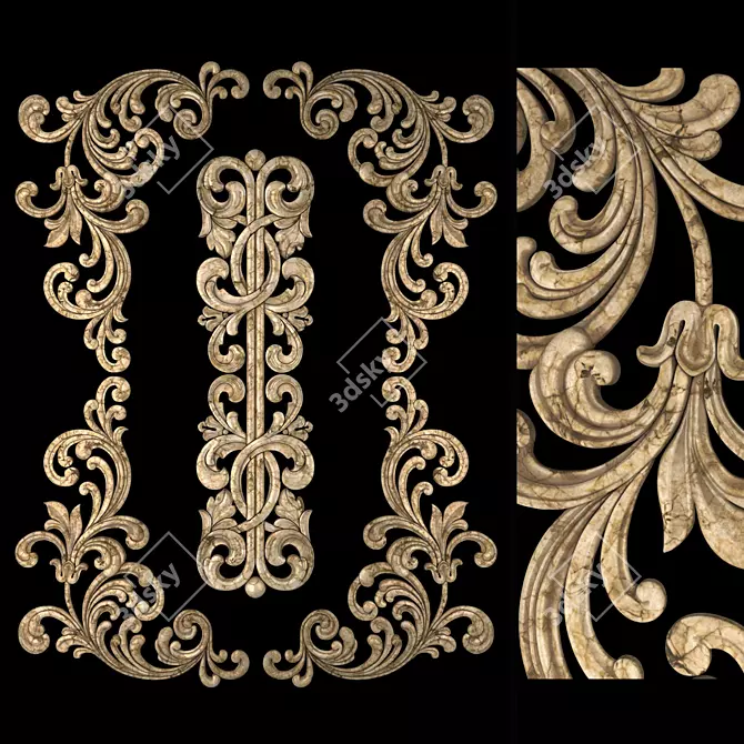 Elegant Decorative Ornament 3D model image 5