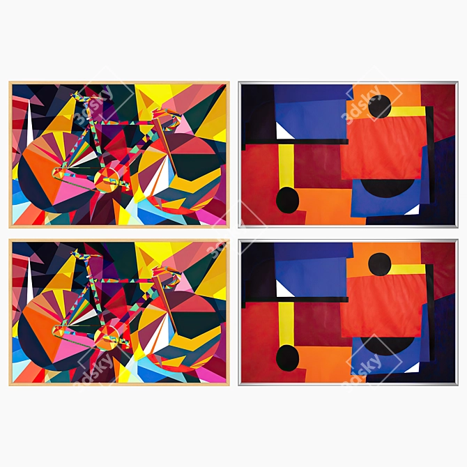 Elegant Wall Art Set with Multiple Frames 3D model image 3