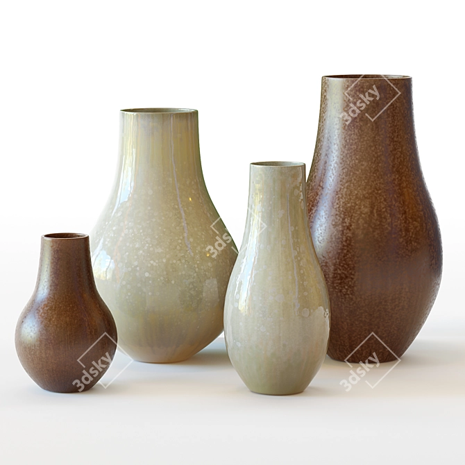 Reactive Glaze Large Floor Vases - West Elm 3D model image 1