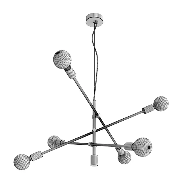 Modern 6-Light Hanging Lamp 3D model image 2