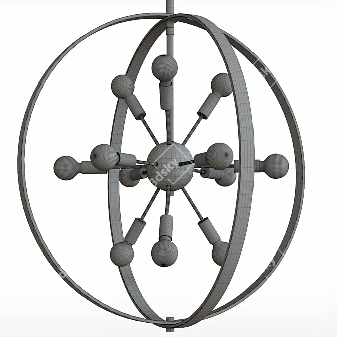 Savoy House Marly Warm Brass Chandelier 3D model image 3