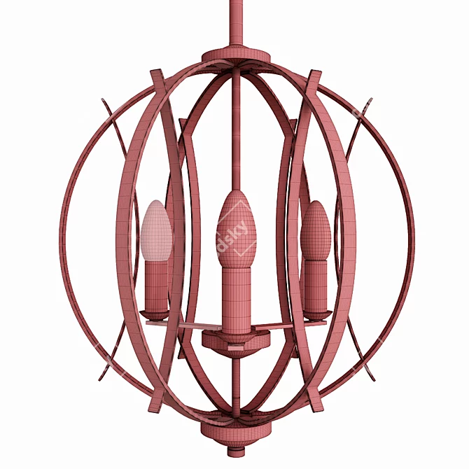 SleekBrushed Nickel Pendant Light 3D model image 3