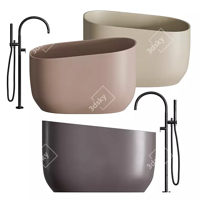 Luxury DIP Bathtub | Ergonomic Design 3D model image 4