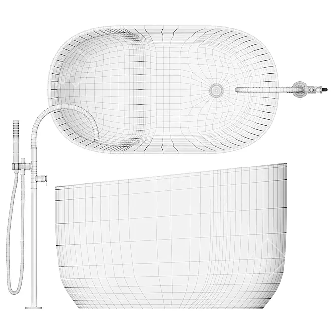 Luxury DIP Bathtub | Ergonomic Design 3D model image 7