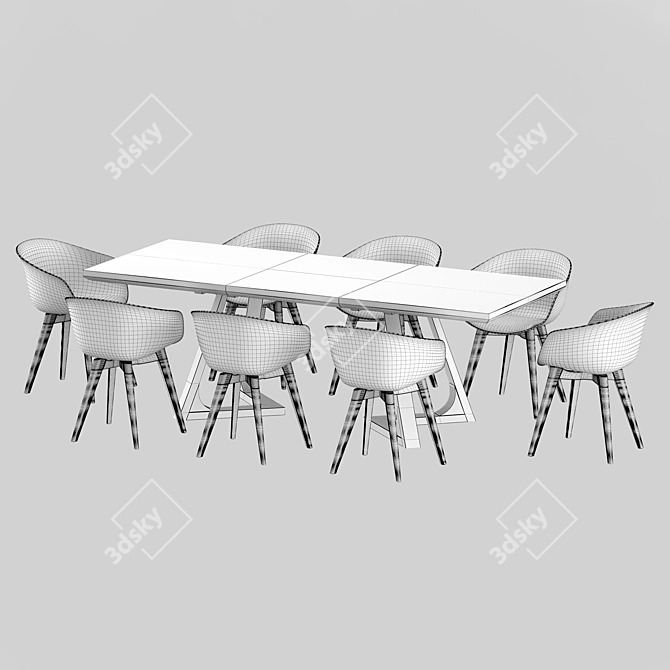 Elegant Dining Set: Libra Soft Chair & Avalon Table 3D model image 6