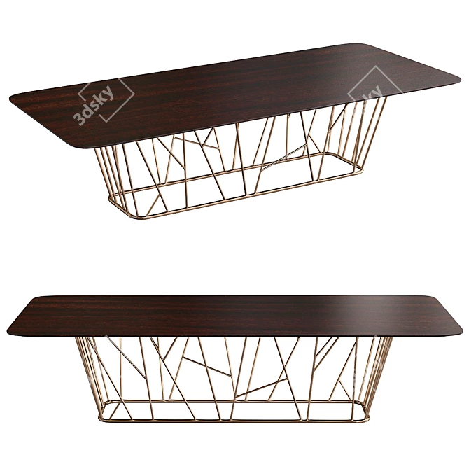 Elegant Twig Table 3D model image 1