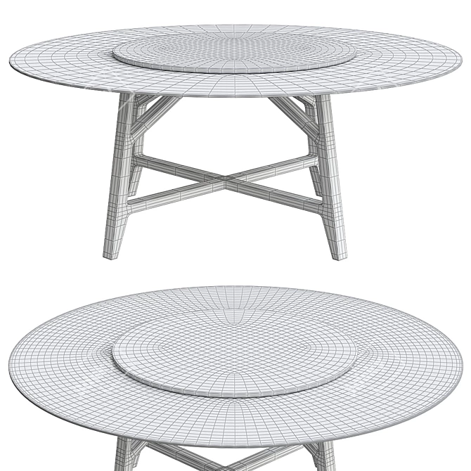 Elegant Controvento Low Table 3D model image 2