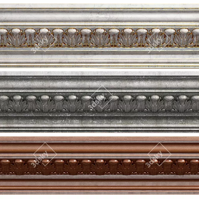 Elegant Moulding Kit: Detailed Design 3D model image 3