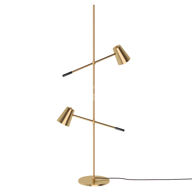 Alfie Brass Floor Lamp: Artistic Illumination by Pikartlights 3D model image 1