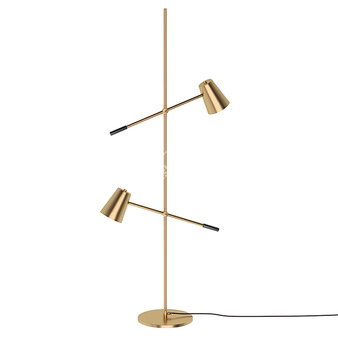 Alfie Brass Floor Lamp: Artistic Illumination by Pikartlights 3D model image 2