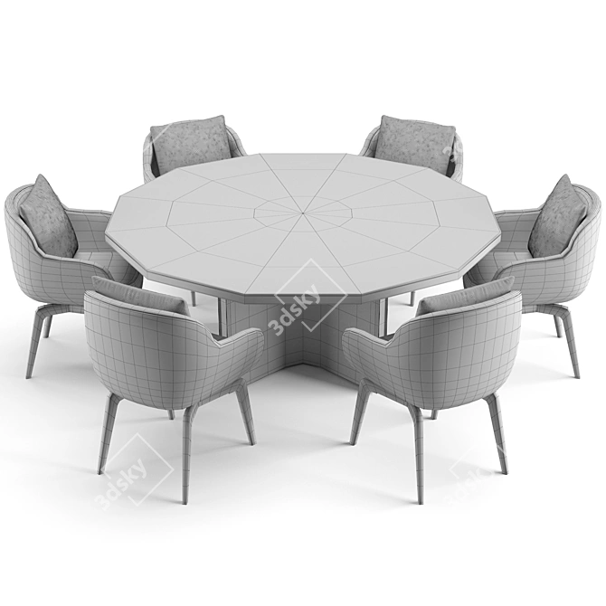 Elegant Minotti Dining Set 3D model image 5