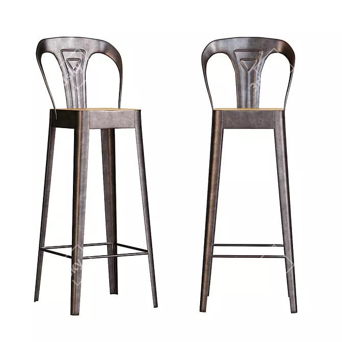 Industrial Style Bar Chair 3D model image 3