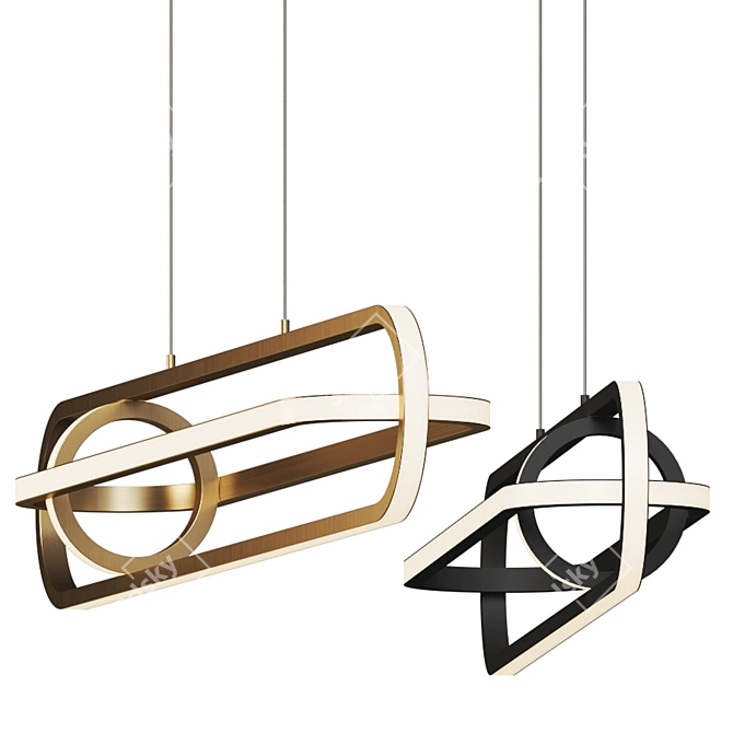 Pomezia LED Linear Suspension Light 3D model image 2