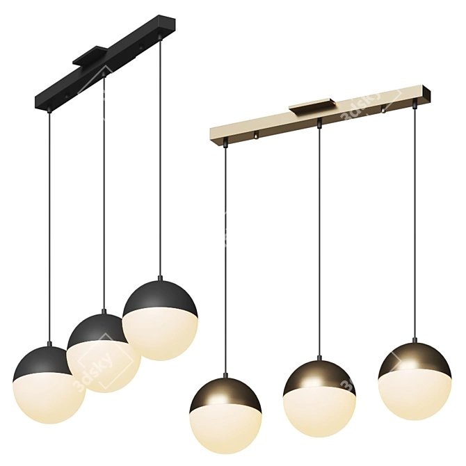 Contemporary Andrea Linear Suspension Light 3D model image 1