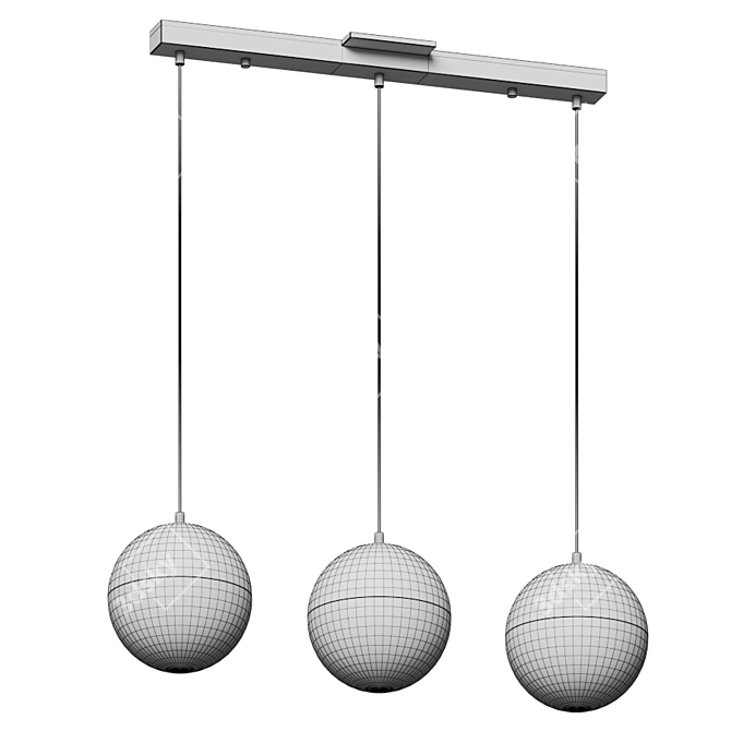 Contemporary Andrea Linear Suspension Light 3D model image 3