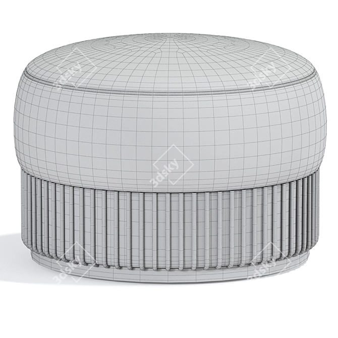 Sleek Noir Pouf Ottoman 3D model image 2