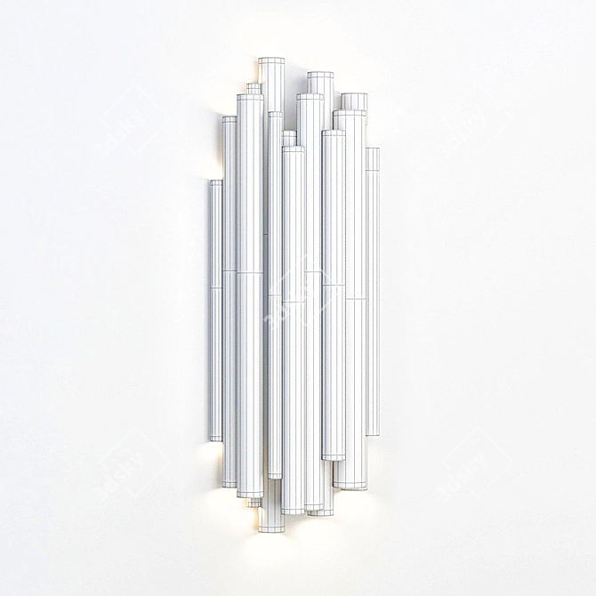 Brubeck Brass Wall Sconce: Industrial Chic Illumination 3D model image 4