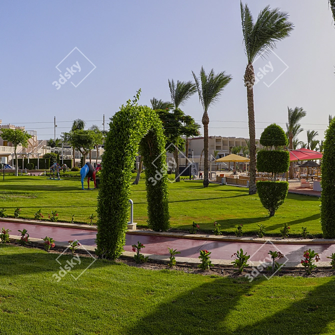 Egyptian Oasis: HDRI Daytime Pool 3D model image 6