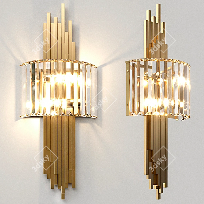 Elegant Crystal Sconce Wall Lamp 3D model image 1