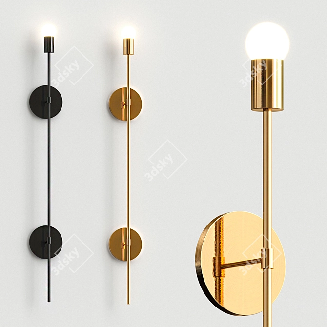 Elegant Linear Light Wall Lamp 3D model image 1