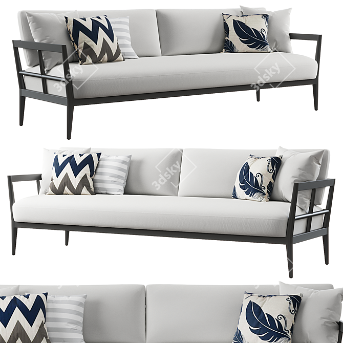 Vintage Teak Laurel Sofa 3D model image 1