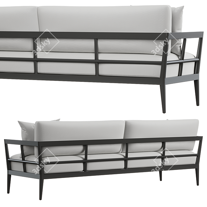 Vintage Teak Laurel Sofa 3D model image 5