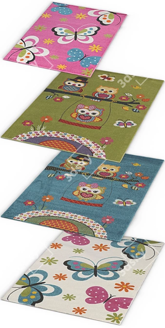 Crystal Kids Rugs: Stylish & Playful 3D model image 2